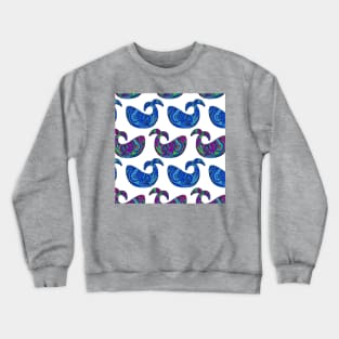 Whimsical Henna Whales Crewneck Sweatshirt